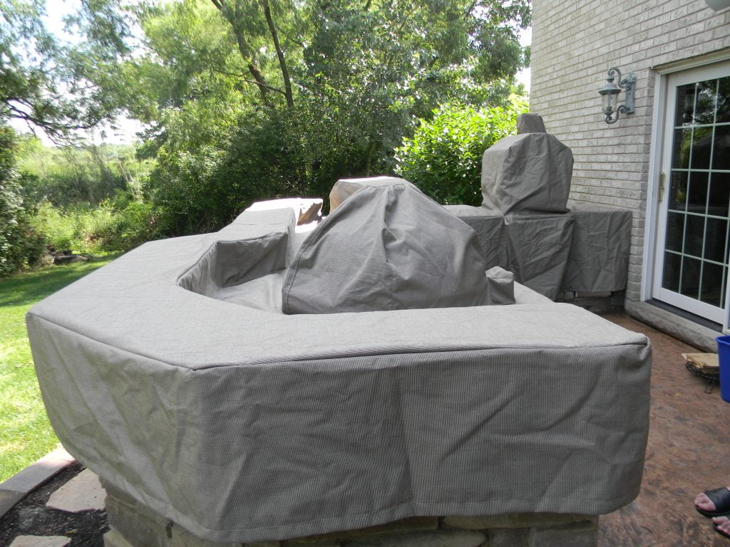 Big Green Egg Grill and Smoker Island Cover SeaMark Linen Tv