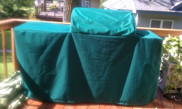 Rolling Grill Cover Sunbrella Forest Green