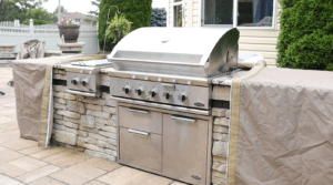 Custom Island Grill Cover Zipper Split