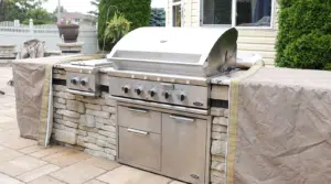 Custom Island Grill Cover Zipper Split