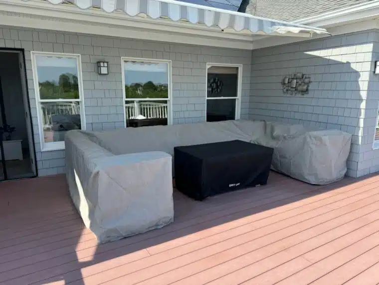 U Shape Sectional Cover Sunbrella Cadet Grey