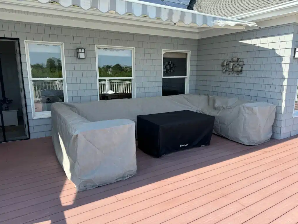 U Shape Sectional Cover Sunbrella Cadet Grey