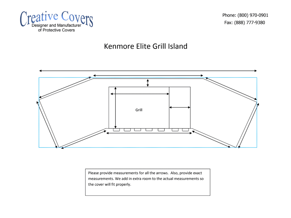 Angled Grill Island Diagram