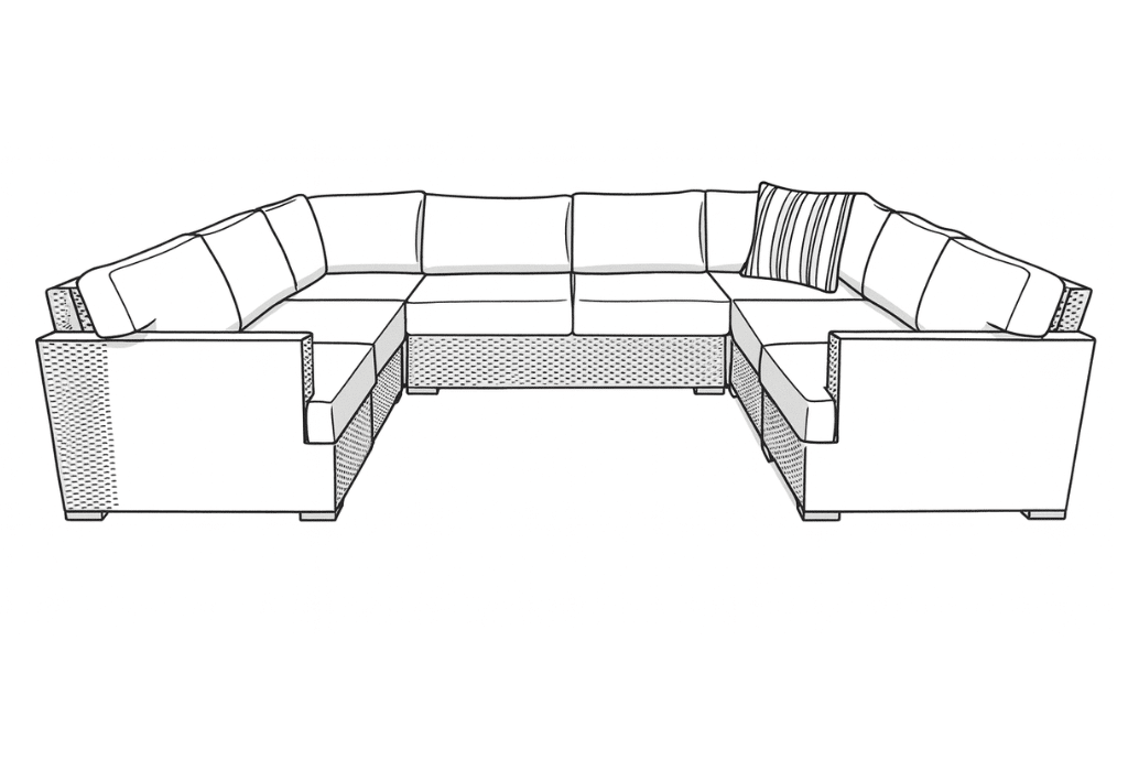 U Shape Sectional 3D